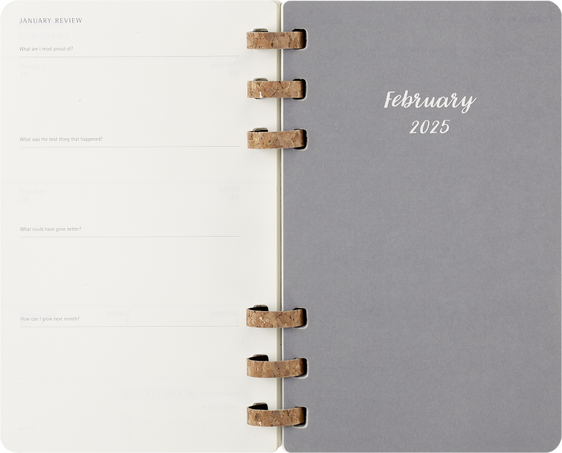 12M SPIRAL PLANNER L BLACK SOFT