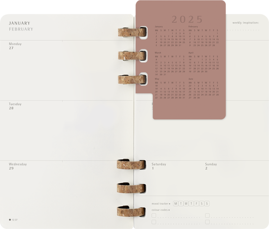 12M SPIRAL PLANNER L BLACK SOFT